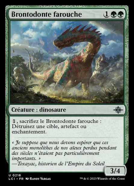 Brontodonte farouche, carte Magic LCI 216 — extension The Lost Caverns of Ixalan