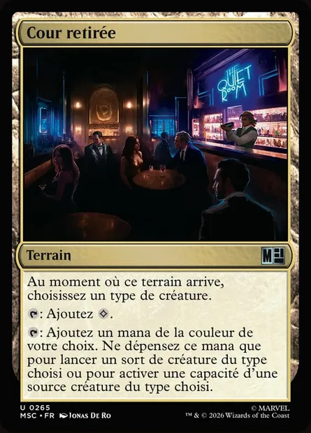 Cour retirée, carte Magic MSC 265 — extension Marvel Super Heroes Commander