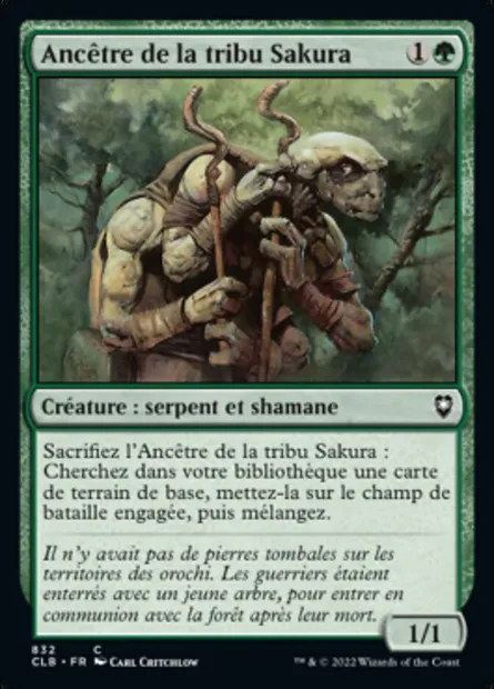 Ancêtre de la tribu Sakura, carte Magic CLB 832 — extension Commander Légendes : la bataille de la Porte de Baldur