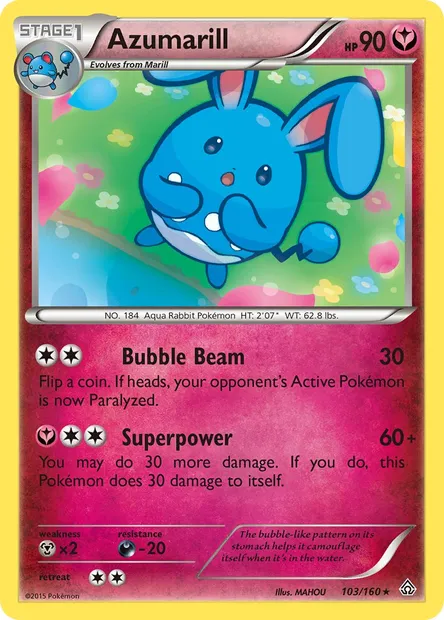 Azumarill, Pokémon card PRC 103 — Primal Clash set