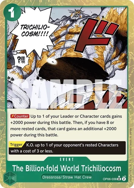 The Billion-fold World Trichiliocosm, One Piece card OP06-038 — WINGS OF THE CAPTAIN set