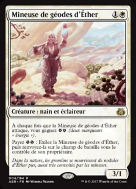 Mineuse de géodes d'Éther, carte Magic AER 4 — extension La révolte éthérique