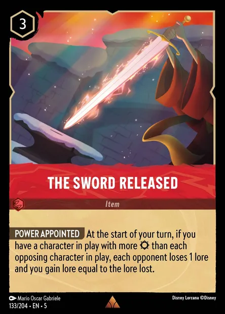 The Sword Released, Disney Lorcana card CH5-133 — Shimmering Skies set