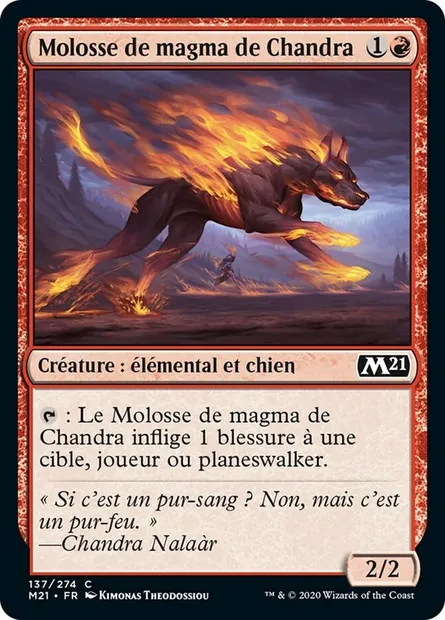 Molosse de magma de Chandra, carte Magic M21 137 — extension Core Set 2021