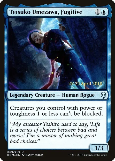 Tetsuko Umezawa, fugitive, carte Magic PDOM 69s — extension Dominaria Promos