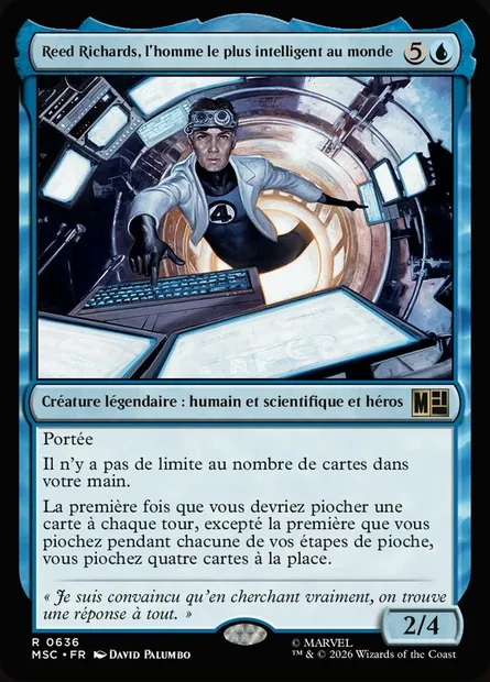 Reed Richards, l'homme le plus intelligent au monde, carte Magic MSC 636 — extension Marvel Super Heroes Commander