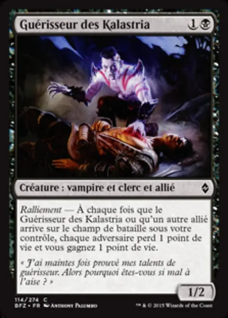 Guérisseur des Kalastria, carte Magic BFZ 114 — extension La bataille de Zendikar