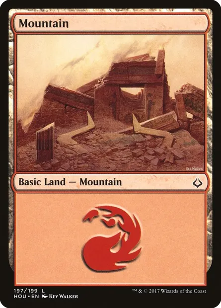 Mountain, Magic card HOU 197 — Hour of Devastation set