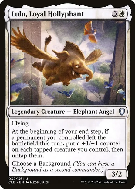 Lulu, Loyal Hollyphant, Magic card CLB 32 — Commander Legends: Battle for Baldur's Gate set