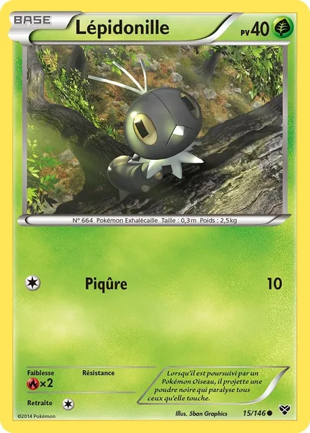 Lépidonille, carte Pokémon XY 15 — extension XY