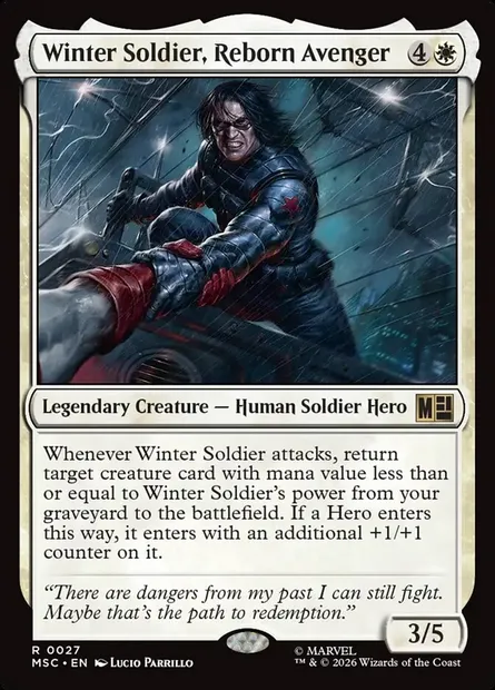 Winter Soldier, Reborn Avenger, Magic card MSC 27 — Marvel Super Heroes Commander set