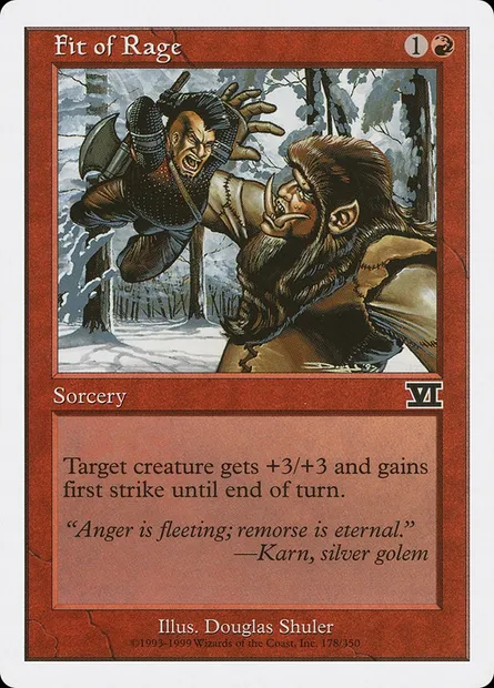 Fit of Rage, Magic card 6ED 178 — Classic Sixth Edition set
