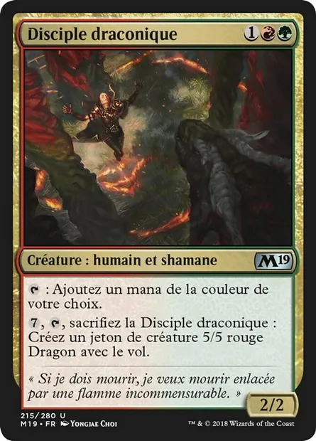 Disciple draconique, carte Magic M19 215 — extension Core Set 2019