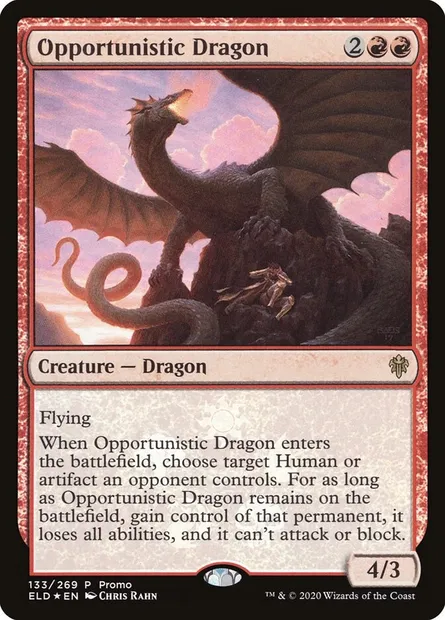Opportunistic Dragon, Magic card PELD 133★ — Throne of Eldraine Promos set
