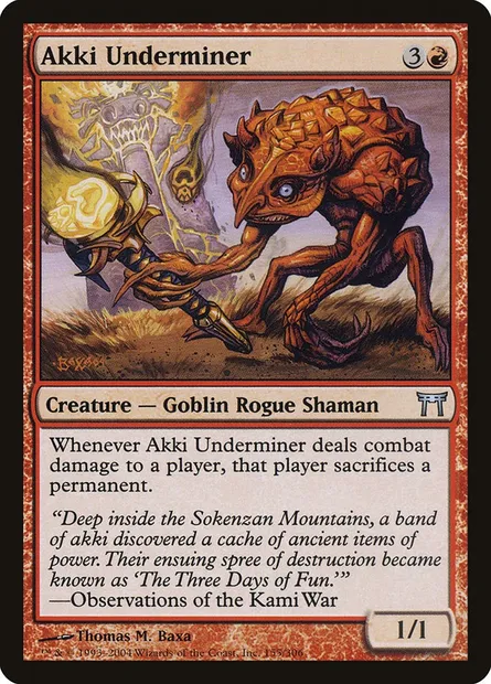 Akki Underminer, Magic card CHK 155 — Champions of Kamigawa set