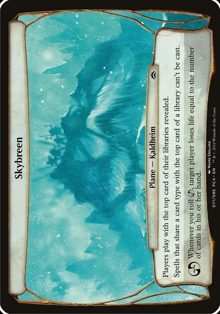 Glacier céleste, carte Magic OPCA 71 — extension Planechase Anthology Planes