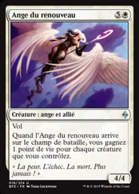 Ange du renouveau, carte Magic BFZ 18 — extension La bataille de Zendikar