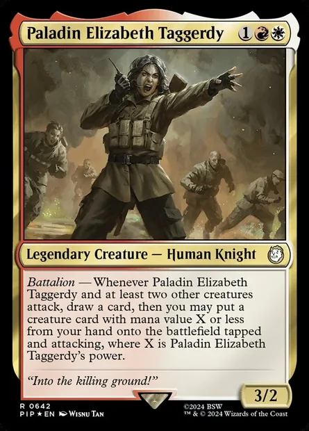 Paladin Elizabeth Taggerdy, Magic card PIP 642 — Fallout set