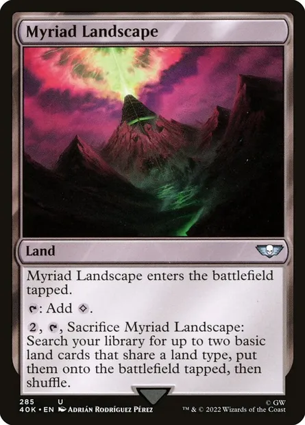 Myriad Landscape, Magic card 40K 285 — Warhammer 40,000 Commander set