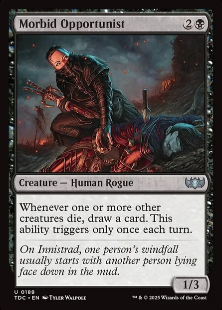 Morbid Opportunist, Magic card TDC 188 — Tarkir: Dragonstorm Commander set
