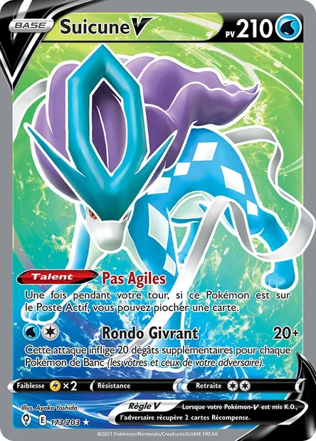 Suicune V, carte Pokémon EVS 173 — extension Évolution Céleste