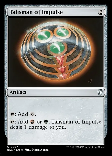 Talisman of Impulse, Magic card BLC 287 — Bloomburrow Commander set