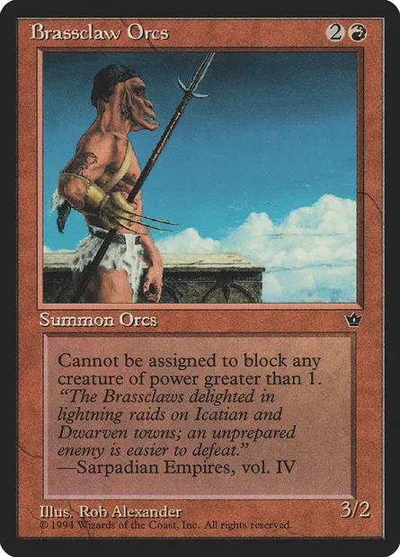 Brassclaw Orcs, Magic card FEM 49a — Fallen Empires set