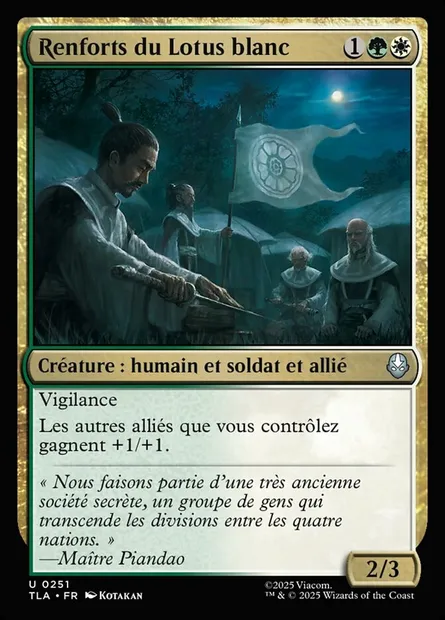 Renforts du Lotus blanc, carte Magic TLA 251 — extension Avatar: The Last Airbender