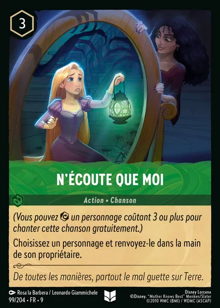 N'écoute que Moi, carte Disney Lorcana CH9-099 — extension Fabuleux