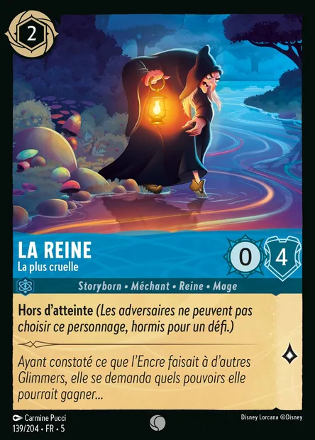La Reine - La plus cruelle, carte Disney Lorcana CH5-139 — extension Ciel Scintillant