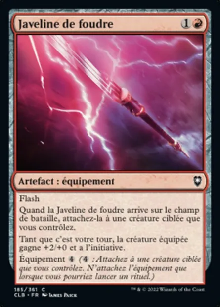 Javeline de foudre, carte Magic CLB 185 — extension Commander Légendes : la bataille de la Porte de Baldur