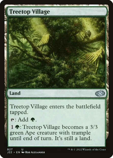 Treetop Village, Magic card J22 827 — Jumpstart 2022 set