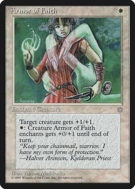 Armure de foi, carte Magic ICE 4 — extension Ere Glaciaire