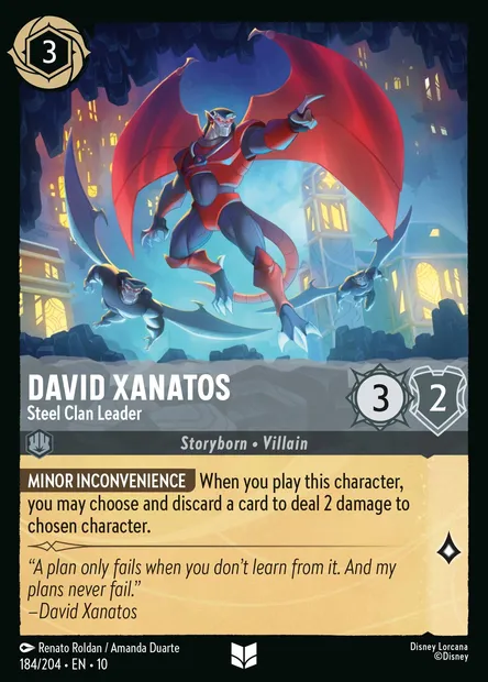David Xanatos - Steel Clan Leader, Disney Lorcana card CH10-184 — Whispers in the Well set