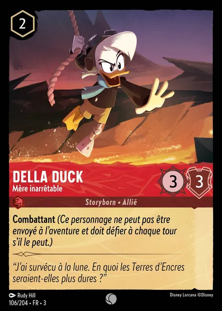 Della Duck - Mère inarrêtable, carte Disney Lorcana CH3-106 — extension Les Terres d'Encres