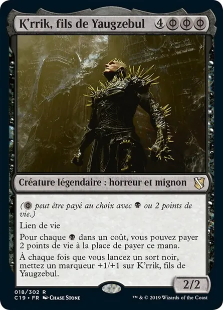 K'rrik, fils de Yaugzebul, carte Magic C19 18 — extension Commander 2019