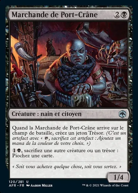 Marchande de Port-Crâne, carte Magic AFR 120 — extension Forgotten Realms: Aventures dans les Royaumes Oubliés