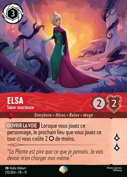 Elsa - Sœur soucieuse, carte Disney Lorcana CH11-215 — extension Givresort