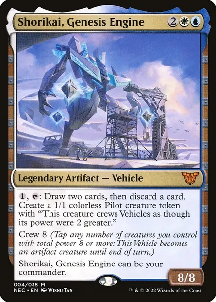 Shorikai, Genesis Engine, Magic card NEC 4 — Neon Dynasty Commander set