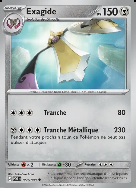 Exagide, carte Pokémon POR 058 — extension Équilibre Parfait