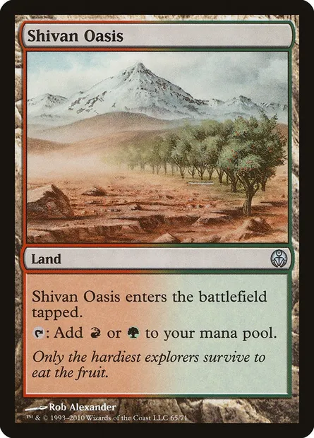Shivan Oasis, Magic card DDE 65 — Duel Decks: Phyrexia vs. the Coalition set