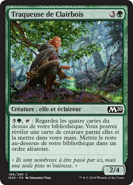 Traqueuse de Clairbois, carte Magic M20 166 — extension Core Set 2020