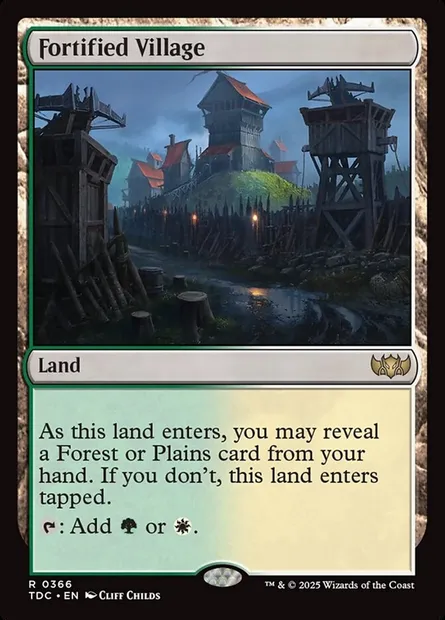 Fortified Village, Magic card TDC 366 — Tarkir: Dragonstorm Commander set