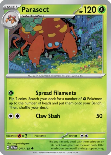 Parasect, Pokémon card MEW 047 — 151 set
