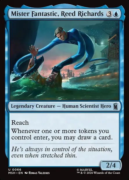Mister Fantastic, Reed Richards, Magic card MSH 66 — Marvel Super Heroes set
