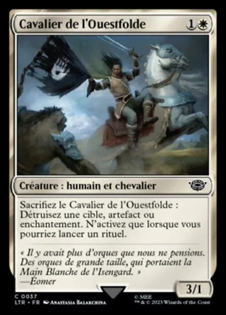 Cavalier de l'Ouestfolde, carte Magic LTR 37 — extension Le Seigneur des Anneaux : chroniques de la Terre du Milieu