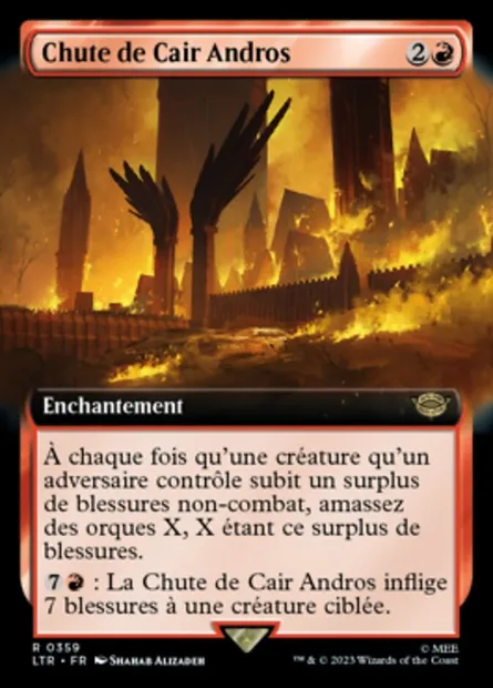Chute de Cair Andros, carte Magic LTR 359 — extension Le Seigneur des Anneaux : chroniques de la Terre du Milieu