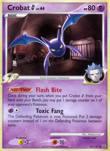 Crobat G, Pokémon card PL 47 — Platinum set