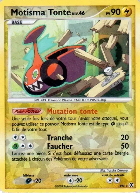 Motisma Tonte Niv. 46, carte Pokémon RR RT4 — extension Rivaux Émergeants