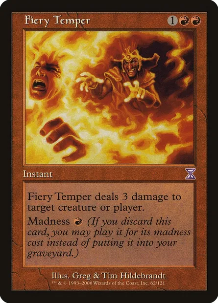 Fiery Temper, Magic card TSB 62 — Time Spiral Timeshifted set